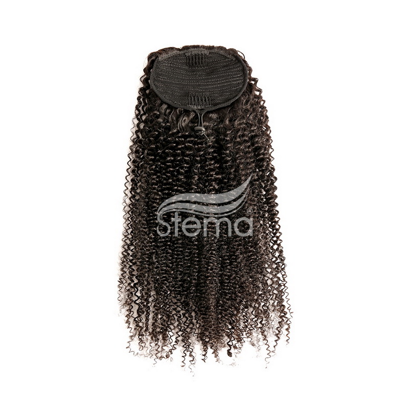 Clips in Human Hair extension Kinky Curly With Drawstring 